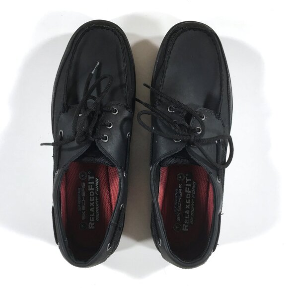 Skechers Work Loafers Mens Size 13 Black Leather Slip Resistant 77022 main image 6
